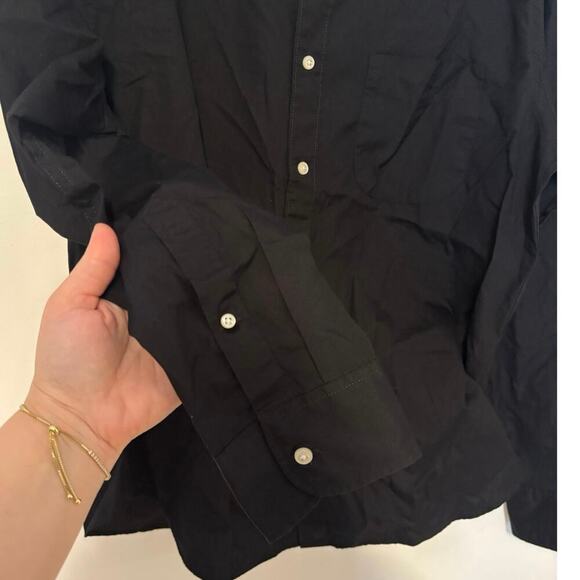 NWOT J.Crew Secret Wash Poplin Slim Untucked Shirt In Black Size L - Picture 6 of 7